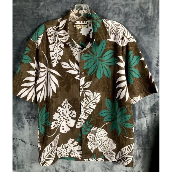 Havanera Hawaiian Shirt Men’s Floral Button Down Tropical Shirt Adult Medium - Picture 2 of 16